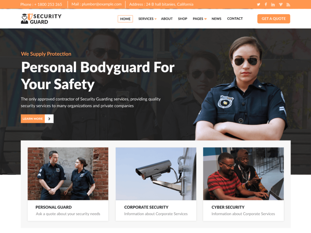 Bodyguard WordPress Theme
